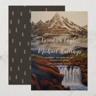 Convite para Casamento de Watercolor Landscape Mon