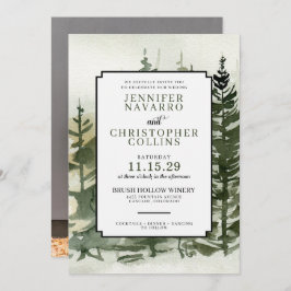Convite para Casamento de Watercolor Outdoorsy