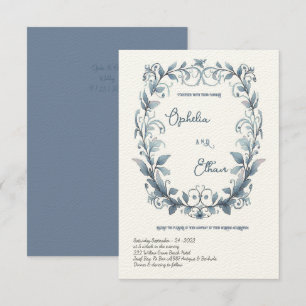Convite para casamento de Watercolor Rococo Floral