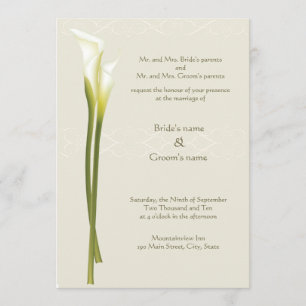Convite para Casamento de White Calla Lily