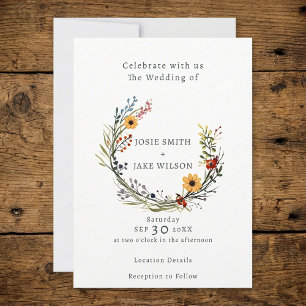 convite para casamento de Wildflower