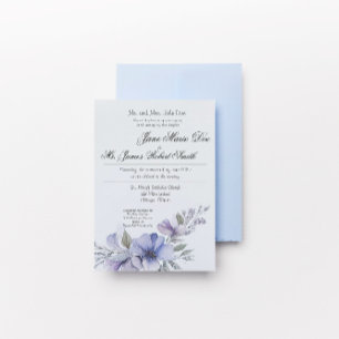 Convite Para Casamento De Wildflower Periwinkle
