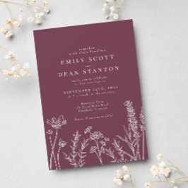 Convite Para Casamento De Wildflower Periwinkle