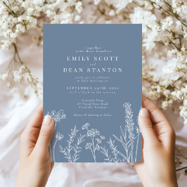Convite Para Casamento De Wildflower Periwinkle