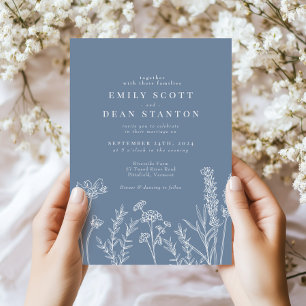 Convite Para Casamento De Wildflower Periwinkle