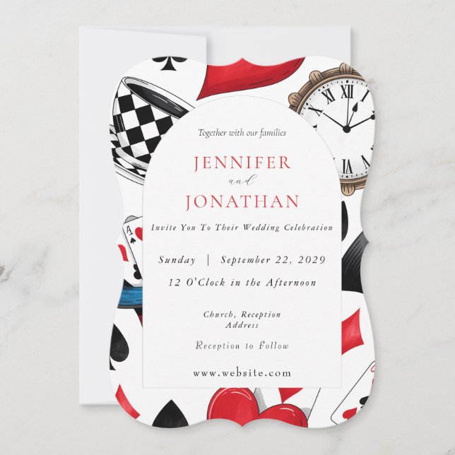 Convite Para Casamento De Wonderland Whimsy (Frente)