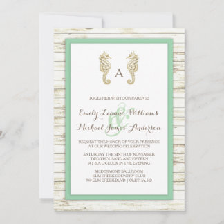 Convite para Casamento de Wood Beach, Whitewash
