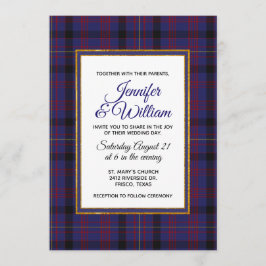 Convite para Casamento de Xadrez Dundonald Tartan