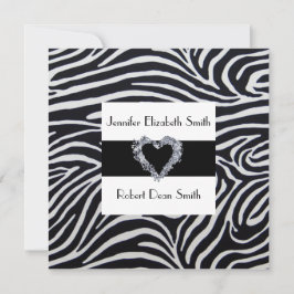 Convite para Casamento de Zebra Stripe