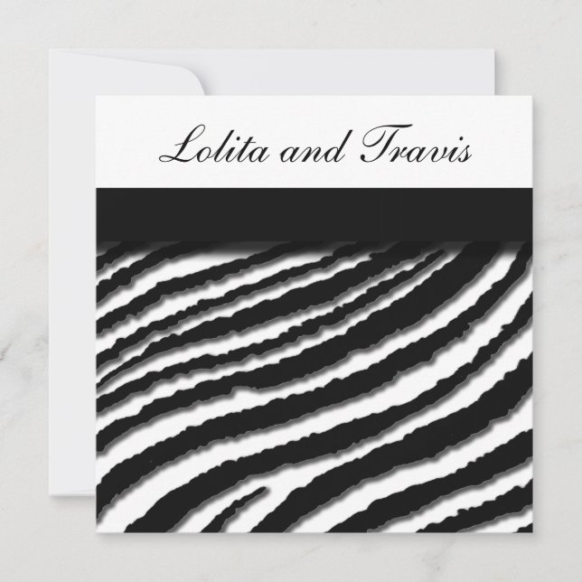 Convite para Casamento de Zebra Stripe (Frente)