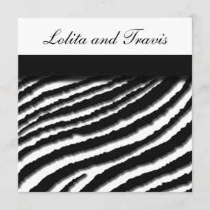 Convite para Casamento de Zebra Stripe