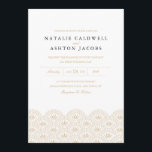 Convite para Casamento Deco Seigaiha<br><div class="desc">Ouro elegante e vintage branco inspiraram design de casamento por Shelby Allison. Visualize a Coleção Deco Seigaiha para exibir itens correspondentes a este design,  incluindo convites,  cartões rsvp,  adesivos e muito mais.</div>