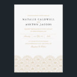 Convite para Casamento Deco Seigaiha<br><div class="desc">Ouro elegante e vintage branco inspiraram design de casamento por Shelby Allison. Visualize a Coleção Deco Seigaiha para exibir itens correspondentes a este design,  incluindo convites,  cartões rsvp,  adesivos e muito mais.</div>