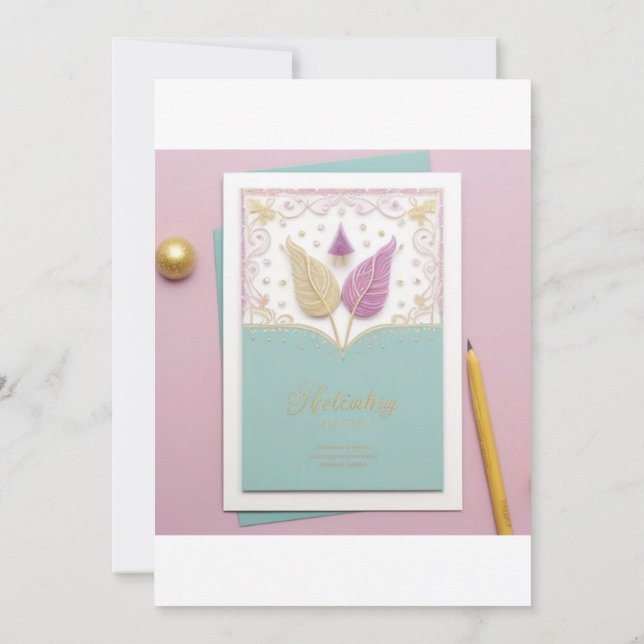 Convite para Casamento Decorado de Peacock (Verso)