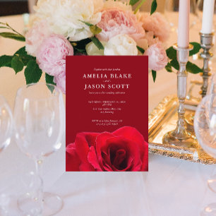 Convite para Casamento Digital de Rosa vermelha Mi