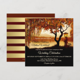 Convite para Casamento do Autumn Lake View Lantern