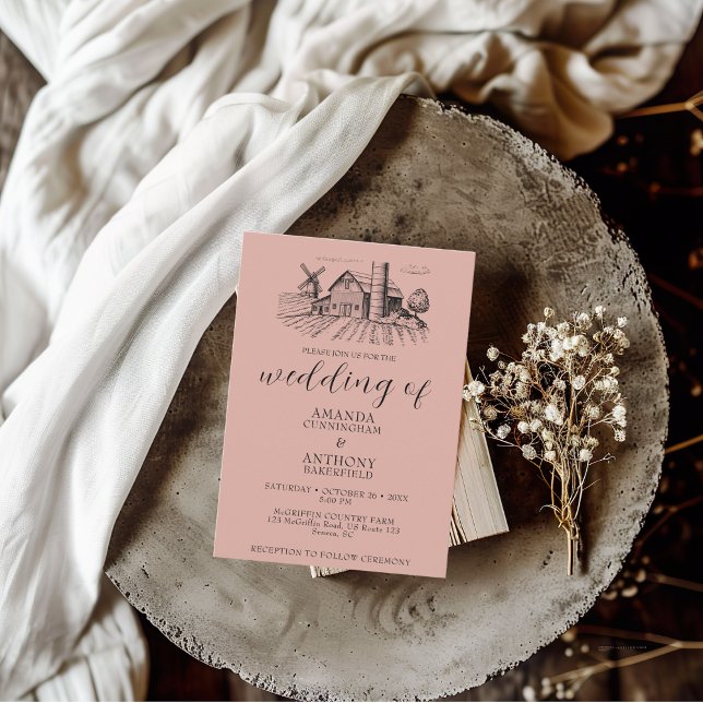 Convite para Casamento do Barn Ocidental do País (Criador carregado)