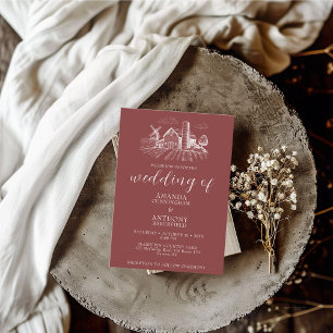 Convite para Casamento do Barn Ocidental do País