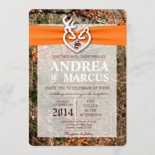 Convite para casamento do Casal Buck Camo 5x7