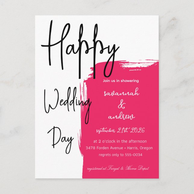 Convite para casamento do Classic Elegant Script (Frente)