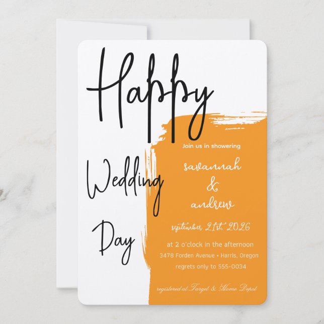 Convite para casamento do Classic Elegant Script (Frente)