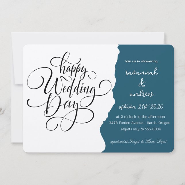 Convite para casamento do Classic Elegant Script (Frente)