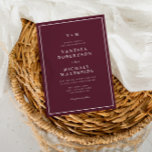 convite para casamento do código QR da fronteira b<br><div class="desc">belas bordas brancas tema do casamento burgundy,  o texto,  o código QR e as cores podem ser editados.</div>