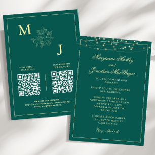 Convite para Casamento do Código QR do Elegante Ve