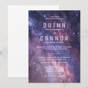 Convite para Casamento do Cosmos Espacial Nebula
