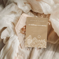 Convite para Casamento do Deserto de Arte da Linha