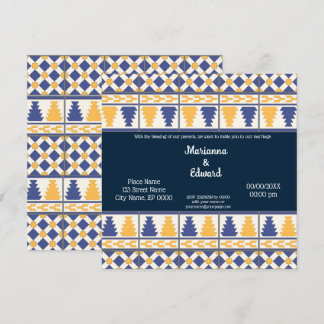 Convite para casamento do Design Talavera mexicano
