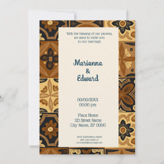 Convite para casamento do Design Talavera mexicano