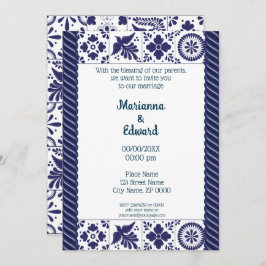 Convite para casamento do Design Talavera mexicano