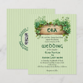 Convite para casamento do Dia de São Patrício de Q