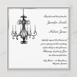 Convite para Casamento do Glamor Chandelier de Hol