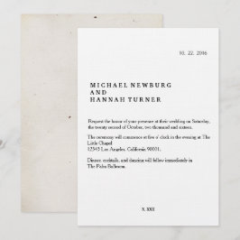 Convite para casamento do livro Vintage