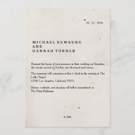 Convite para casamento do livro Vintage