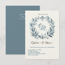 Convite para casamento do Monograma Crest Rococo