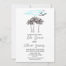 Convite para Casamento do Oceano Tropical de Praia