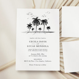 Convite para Casamento do Oceano Tropical de Praia