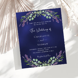 convite para casamento do orçamento azul marinho l