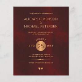 Convite para casamento do orçamento de ouro da Ele