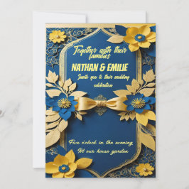 Convite para casamento do ouro Amarelo