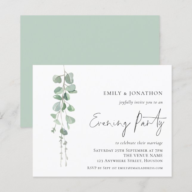 Convite para Casamento do Partido Eucalyptus Notur (Frente/Verso)