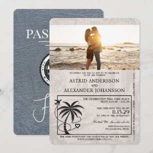 Convite para Casamento do Passaporte Silver Florid