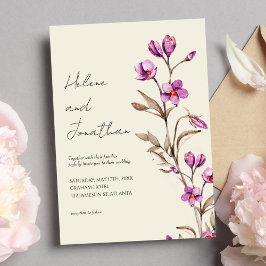 Convite para Casamento do Pastel Wildflower Boho