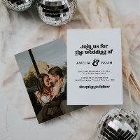 Convite para Casamento do Retro Moderno 70