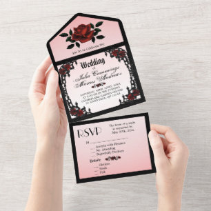 Convite para casamento do Rosa do Trimestre Francê