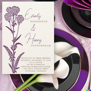 Convite para Casamento do Roxo Wildflower