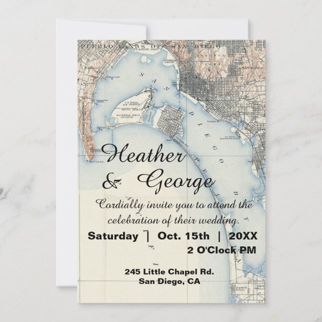 Convite para casamento do Rustic Vintage San Diego (Verso)